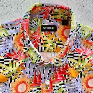 St33le Short-Sleeve Shirt, Men’s Small, Stretch Cotton, Excellent Condition